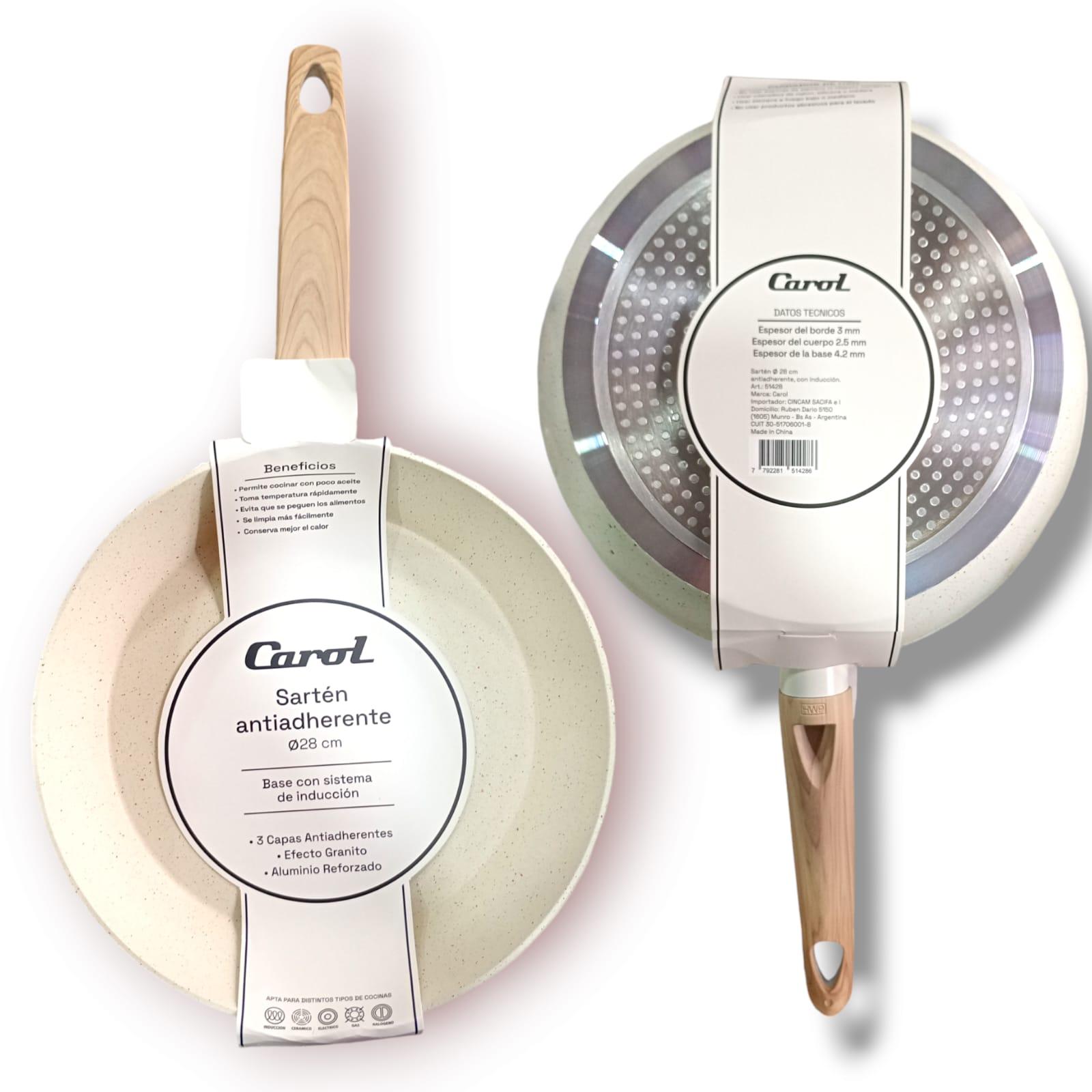 SARTEN ANTIADHERENTE EFECTO GRANITO CAROL COLOR BEIGE N*28