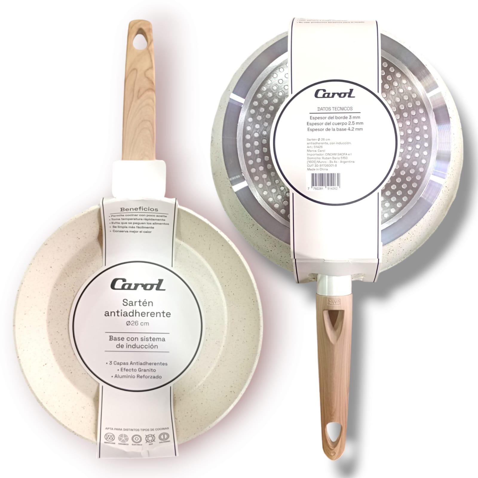 SARTEN ANTIADHERENTE EFECTO GRANITO CAROL COLOR BEIGE N*26