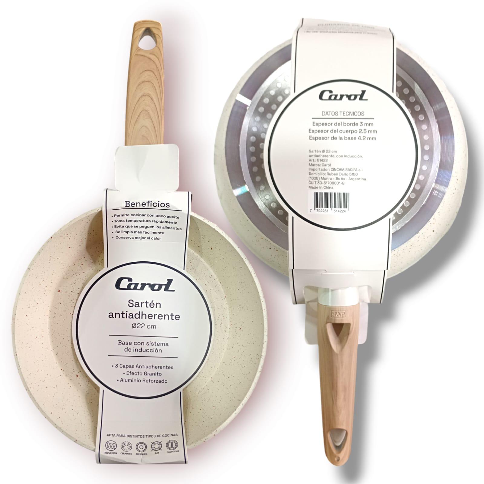 SARTEN ANTIADHERENTE EFECTO GRANITO CAROL COLOR BEIGE N*22