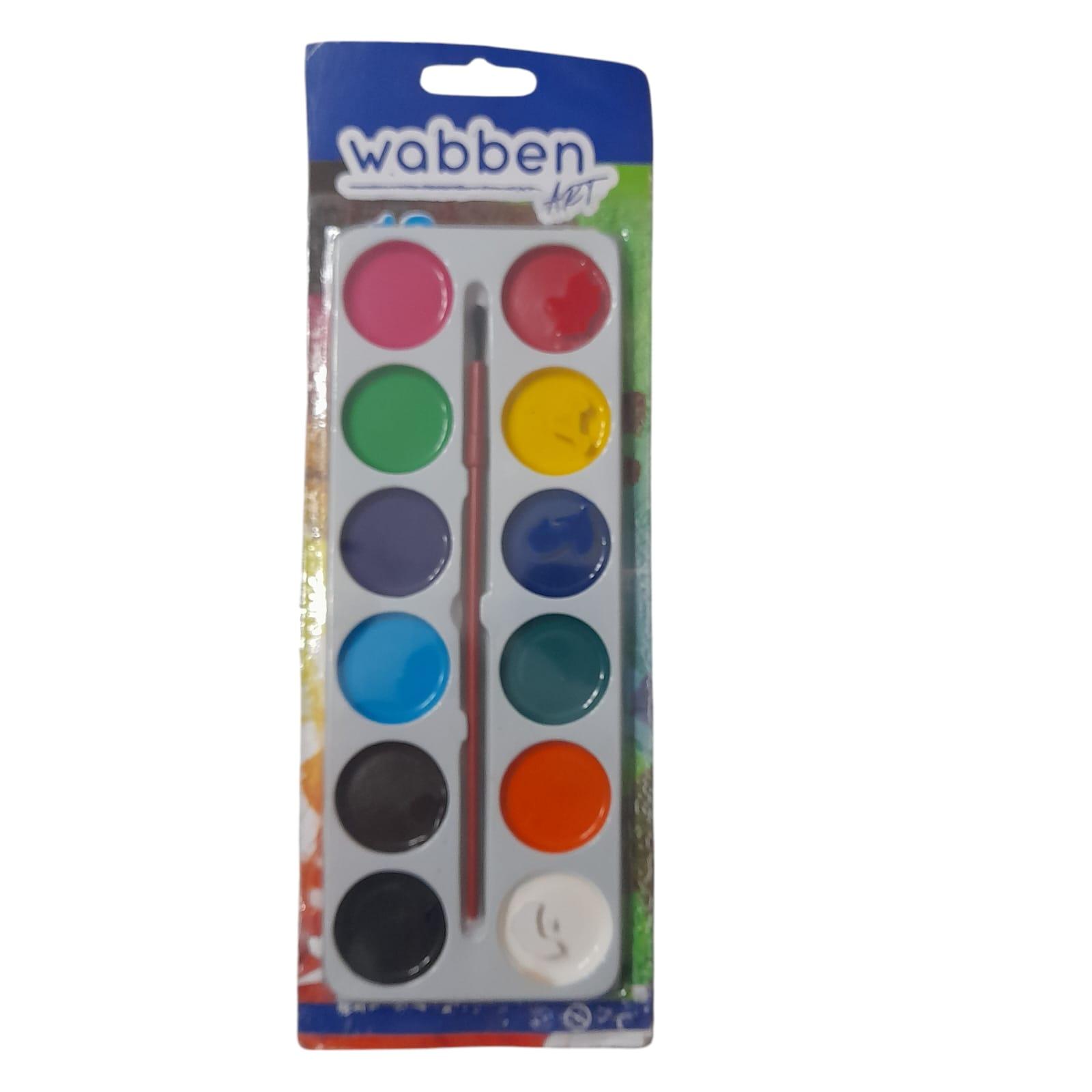 ACUARELA x 12 COLORES + PINCEL EN BLISTER