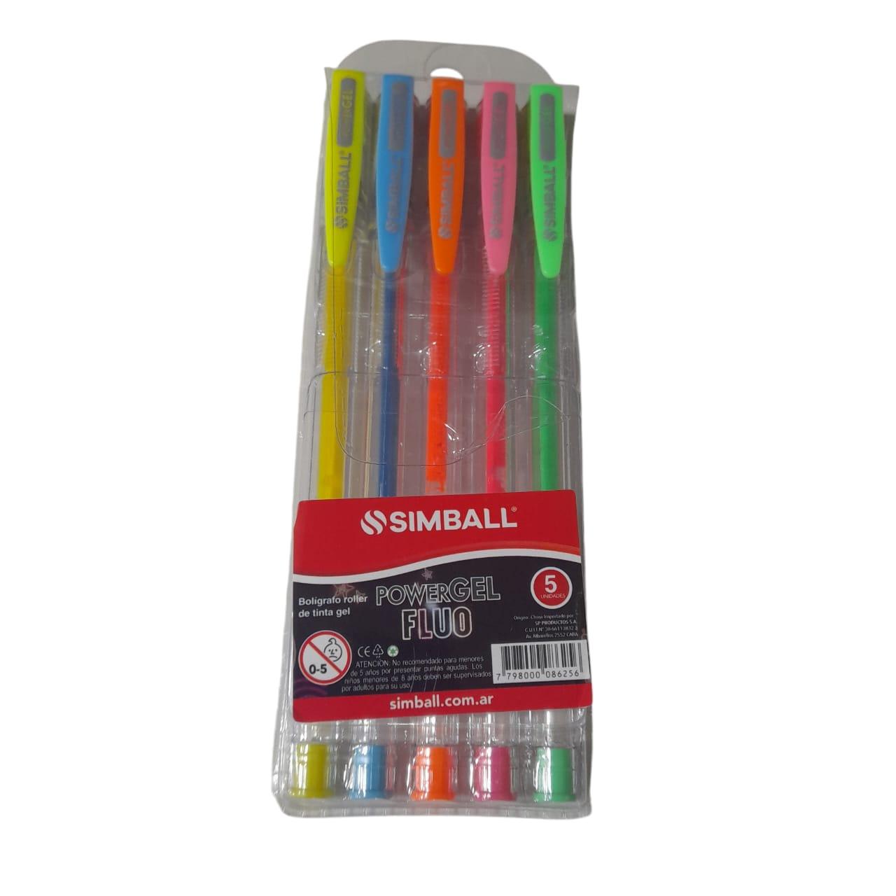 BIROMES TINTA GEL FLUO X 5 UNIDADES SIMBALL