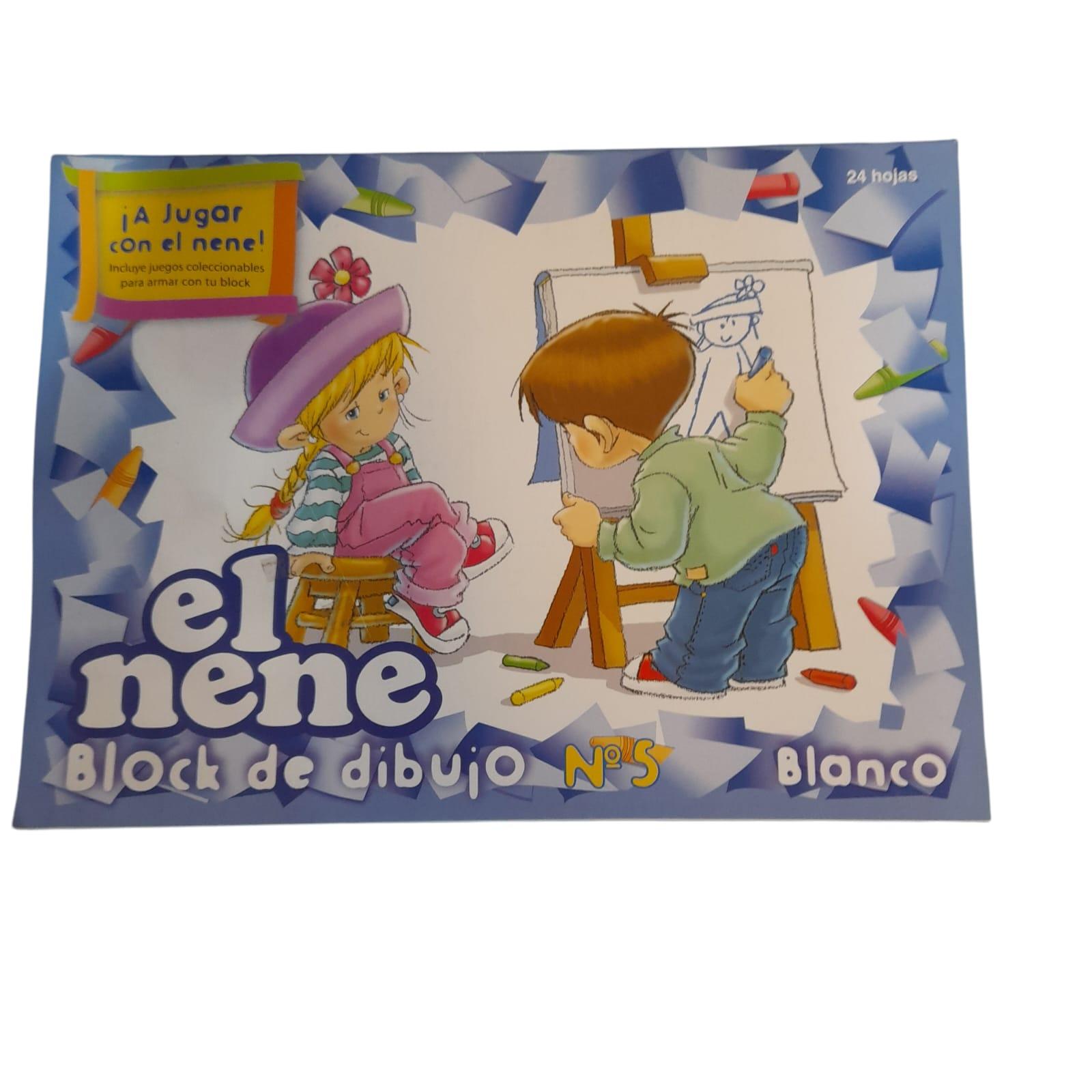 BLOCK DE DIBUJO N*5 X 24 HOJAS BLANCO EL NENE