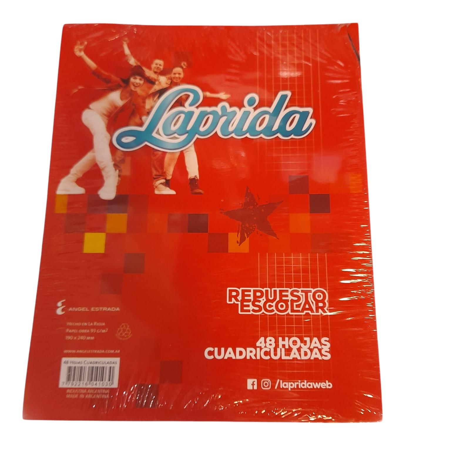 REPUESTO DE HOJAS N*3 X 48 HOJAS CUADRICULADAS LAPRIDA