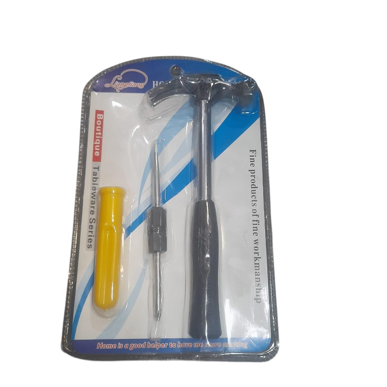 HERRAMIENTAS X 2 PIEZAS(MARTILLO + DESTORNILLADOR)