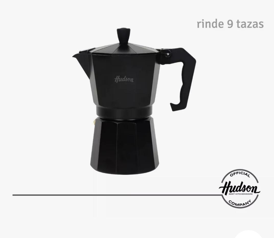 CAFETERA  ESTILO ITALIANA HUDSON NEGRA 405ML