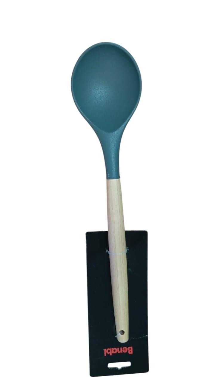 CUCHARA SILICONA Y MANGO DE MADERA MADERA