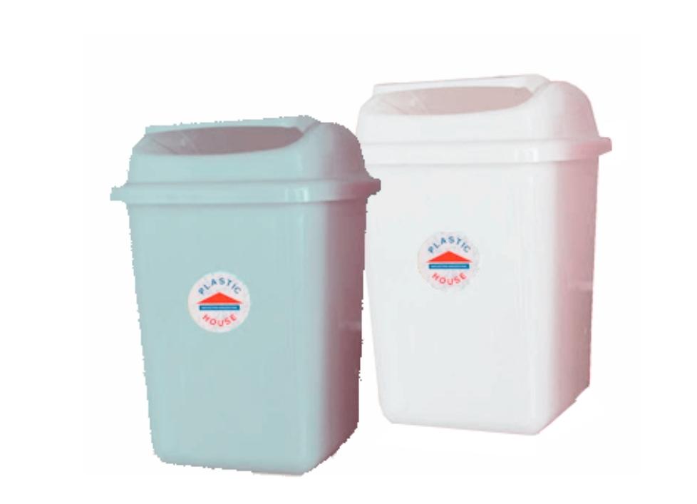 TACHO PARA RESIDUOS PLASTICO CUADRADO 6LTS TAPA VAIVEN