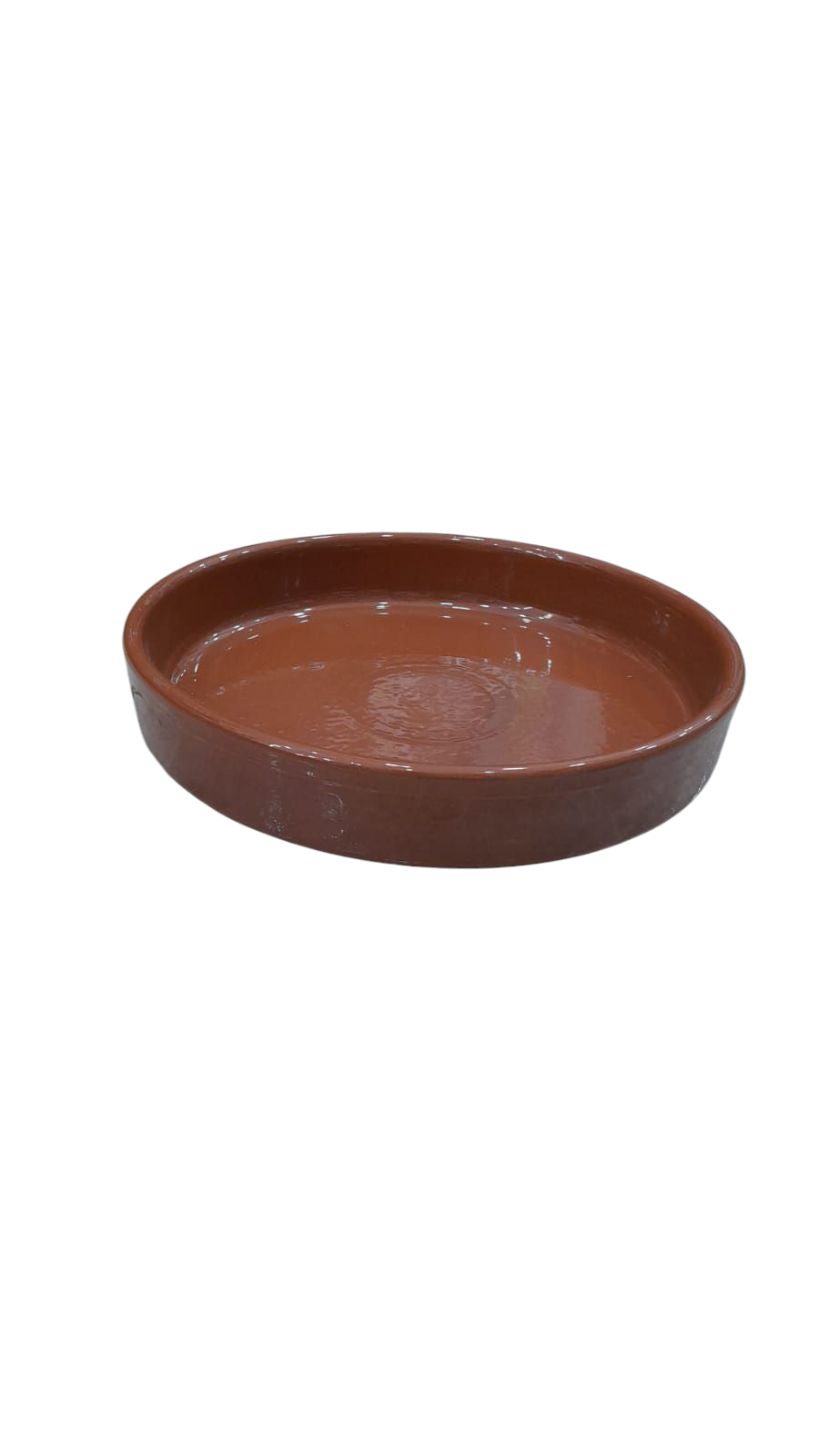 BANDEJA/FUENTE REDONDA DE CERAMICA ESMALTADA 27CM COLOR LADRILLO