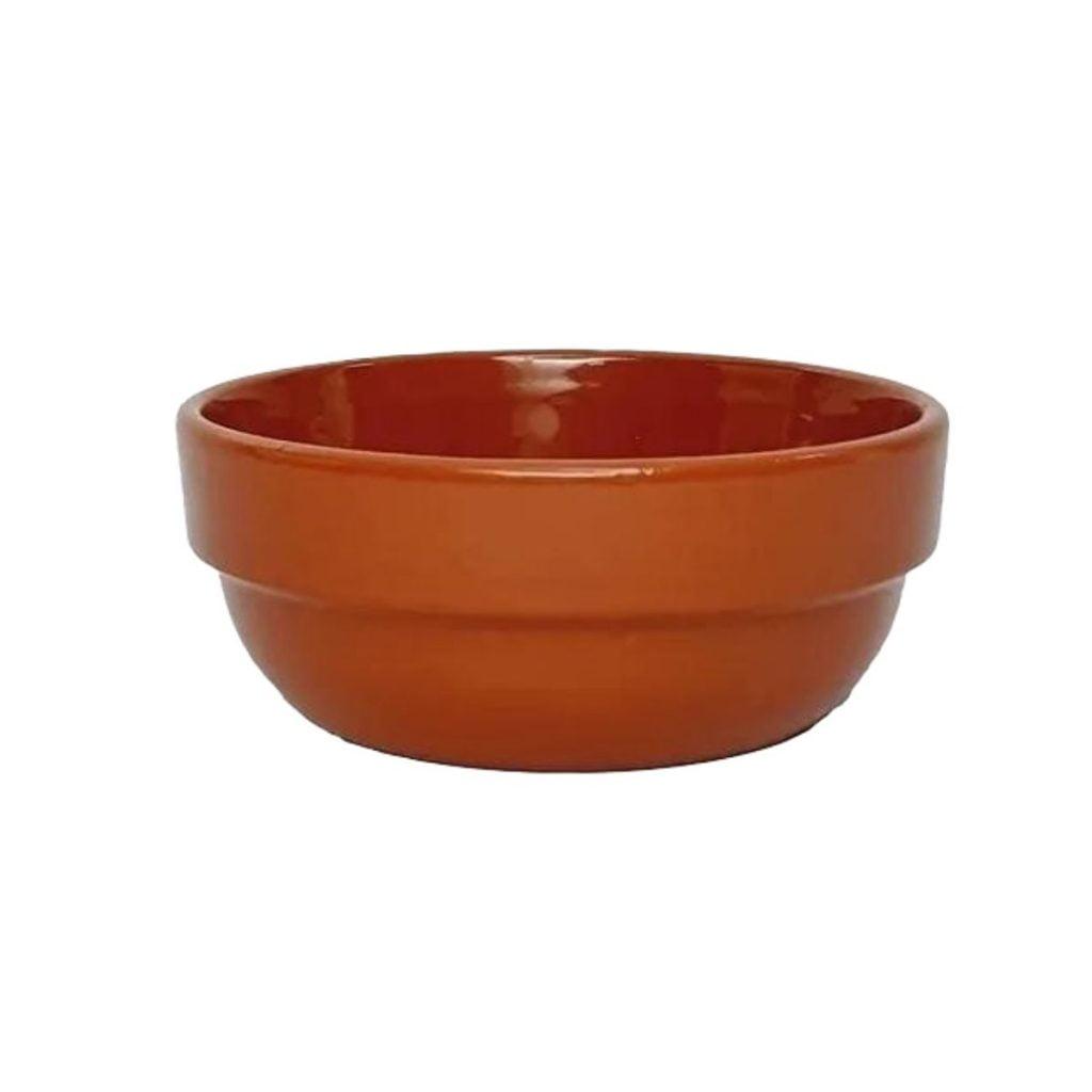 BOWL ESTILO CAZUELA CERAMICA ESMALTADO COLOR LADRILLO 10CM