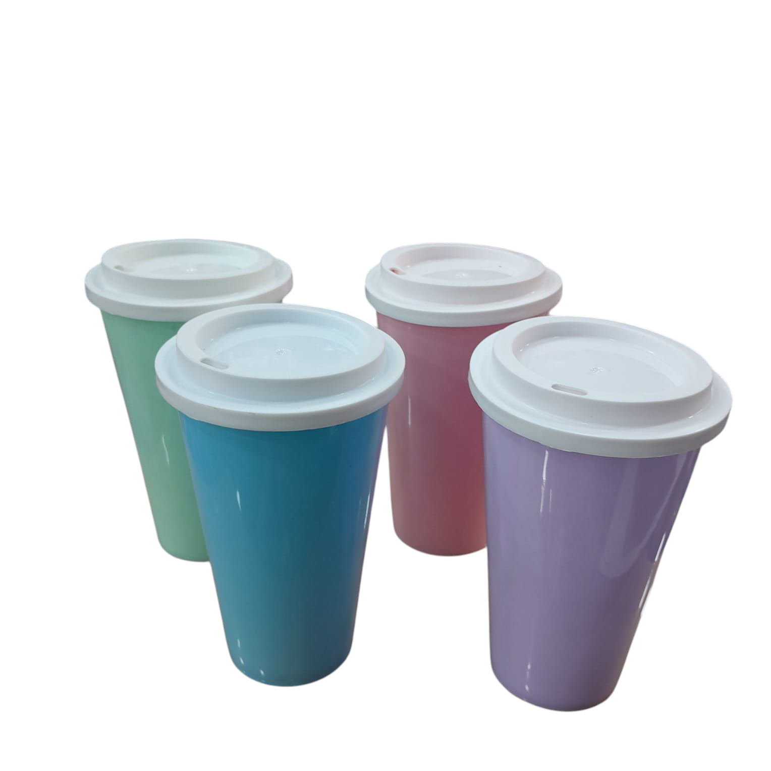 VASO CON TAPA PLASTICO ESTILO STARBUCKS