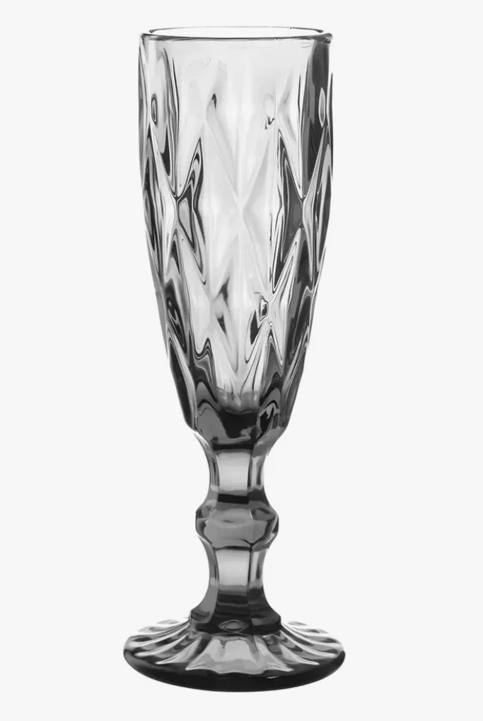 COPA VIDRIO CHAMPAGNE 200ML ROMBO GRIS