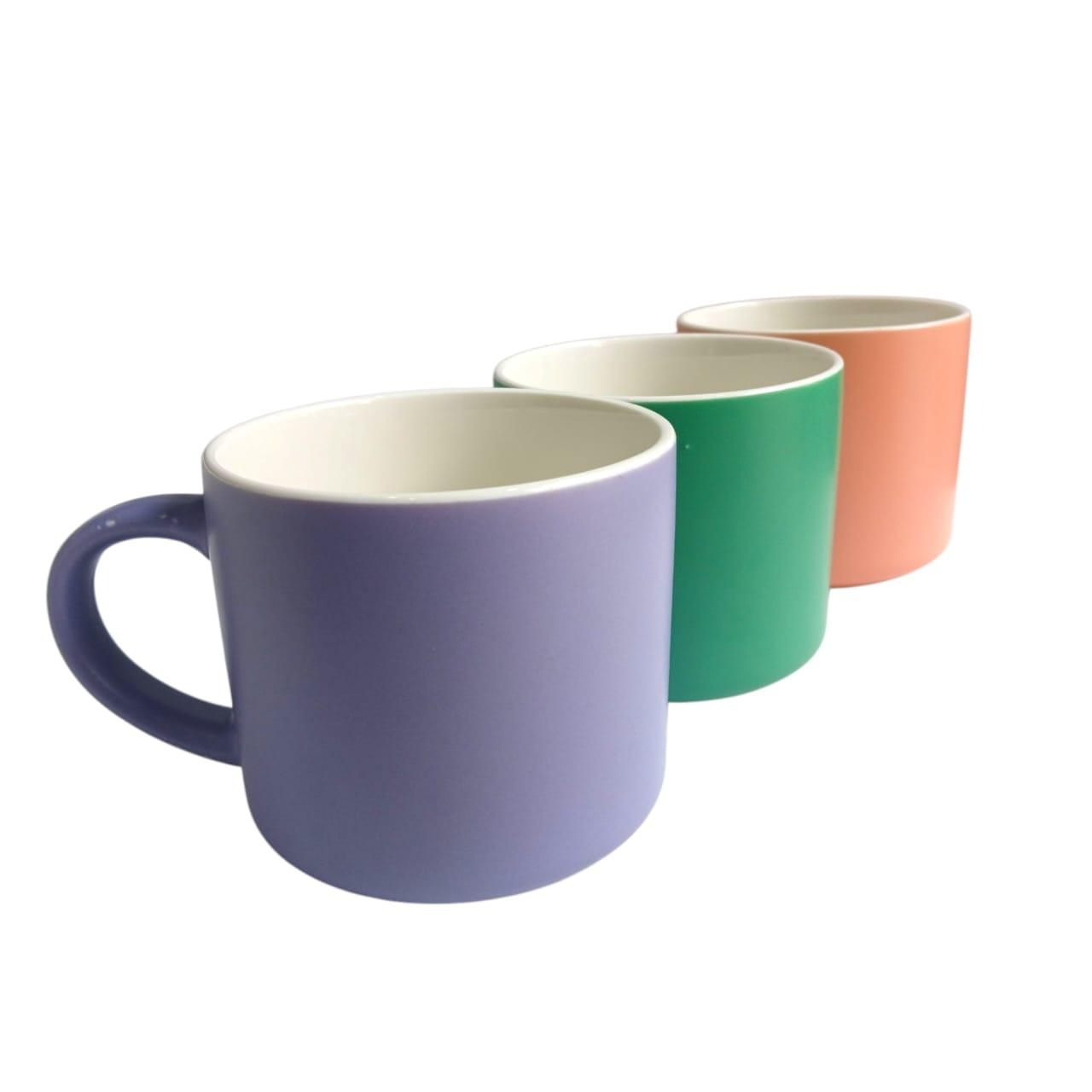 TAZA CERAMICA 370CC COLOR PASTEL