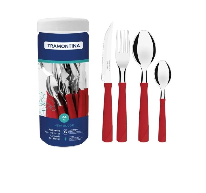 SET CUBIERTOS X 24 PIEZAS EN FRASCO TRAMONTINA