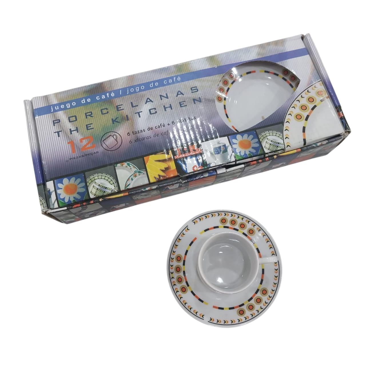 TAZA CAFE CON PLATO SET X 6 UNIDADES EN CAJA
