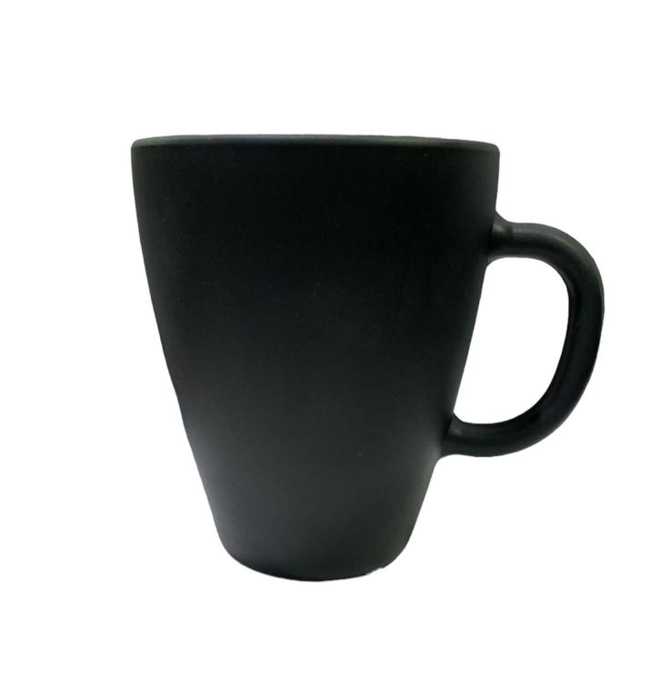 TAZA VIDRIO COLOR NEGRO CON ASA