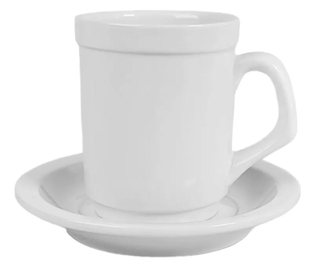 TAZA CAFE+PLATO CERAMICA LINEA RICONY AMERICANO