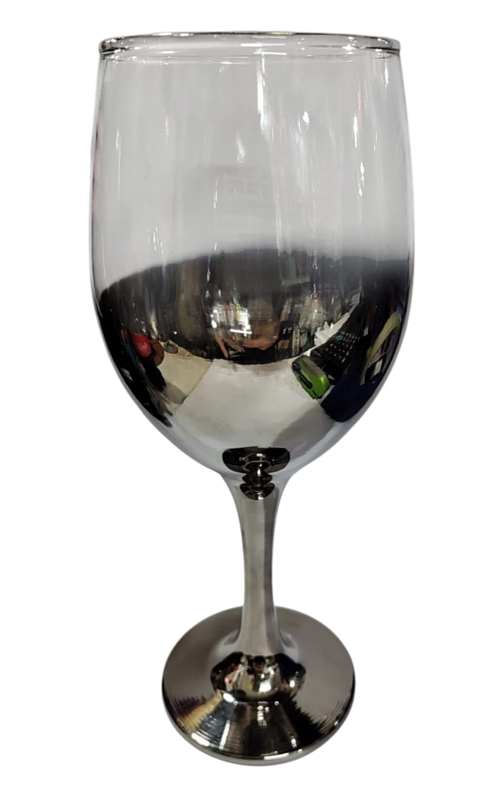 COPA VIDRIO VINO 465ML FUME PLATA