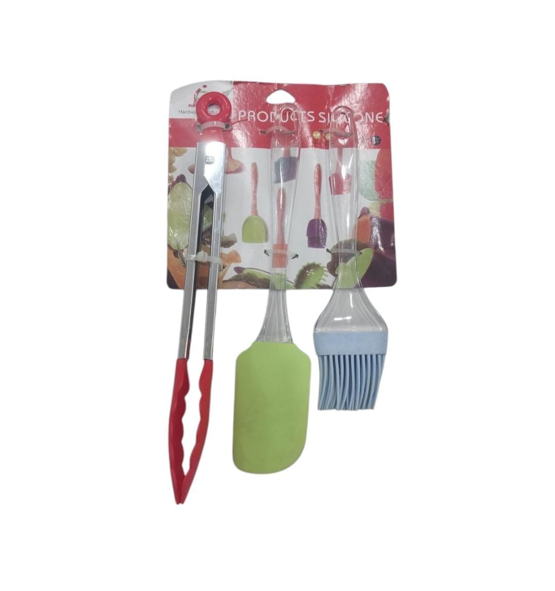 ESPATULA + PINCEL+ PINZA SET REPOSTERIA SILICONA
