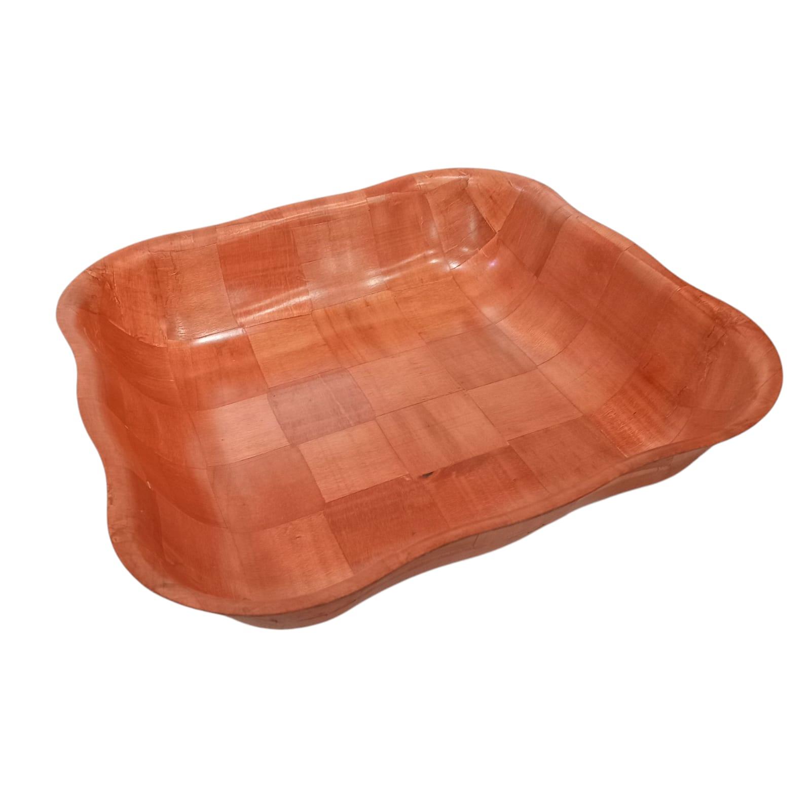 BANDEJA PLASTICA SIMIL MADERA CUADRADA 28CM