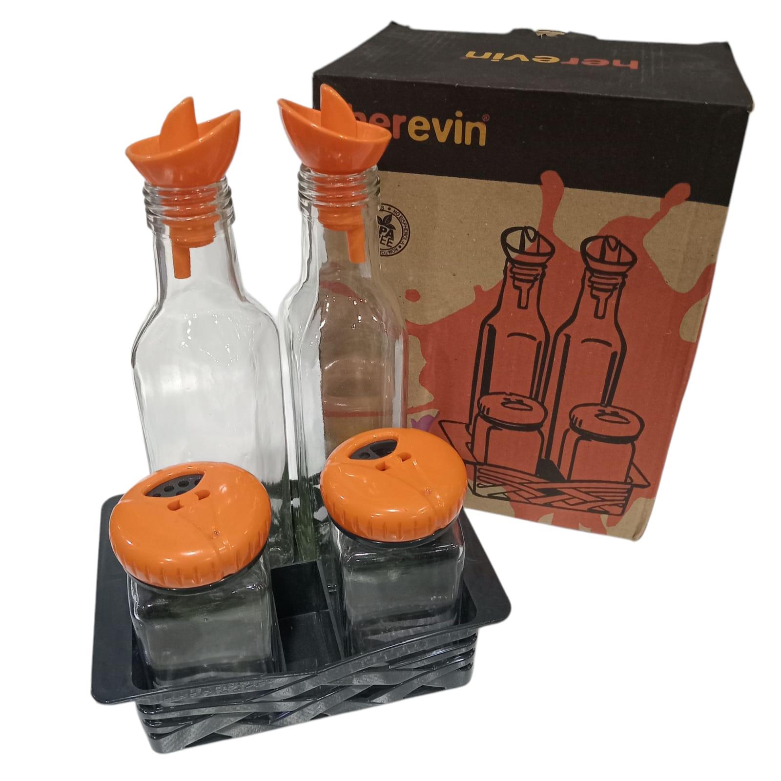 ACEITERO SET X 4 PIEZAS VIDRIO EN CAJA