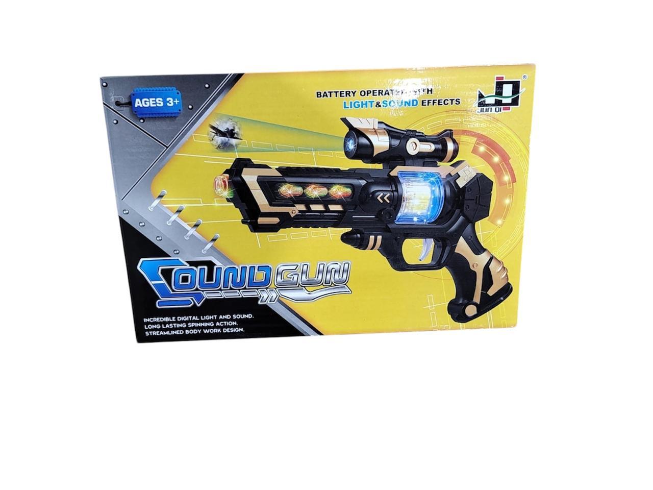 ARMA CON LUZ Y SONIDO EN CAJA