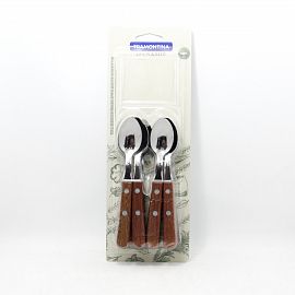 CUCHARITA TRAMONTINA X 12 UNIDADES MANGO MADERA EN BLISTER