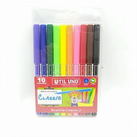 FIBRAS DE COLORES SURTIDOS X 10 UNIDADES UTIL UNO