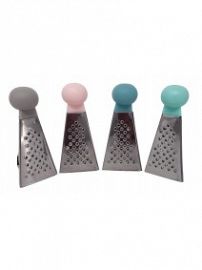 RALLADOR ACERO INOXIDABLE MINI 8.5CM CON AGARRE DE SILICONA