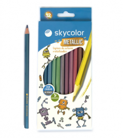 LAPICES DE COLORES METALIZADOS X 12 UNIDADES SKYCOLOR