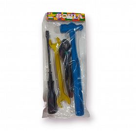 HERRAMIENTAS X 4 UNIDADES PLASTICO LINEA ECONOMICA