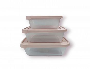 TUPPER HERMETICOS RECTANGULAR SET X 3 UNIDADES 600/1200/2000ML