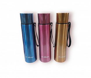 TERMO DE ACERO METALIZADO CON TAPA 600ML