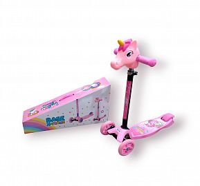 MONOPATIN METALICO 4 RUEDAS MOTIVO UNICORNIO EN CAJA