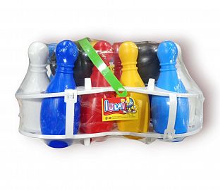 BOLOS GRANDES CON PORTA BOLOS Y PELOTA LUNI 45CM