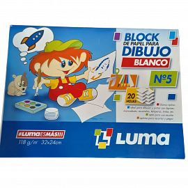 BLOCK DE DIBUJO N*5 X 20 HOJAS BLANCO LUMA