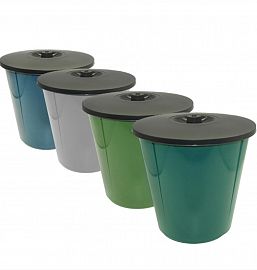 TACHO PLASTICO PARA RESIDUOS CON TAPA 12LTS
